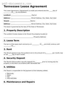 Legal Lease Agreement Template for the State of Tennessee