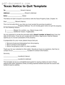 Legal Notice to Quit Template for the State of Texas