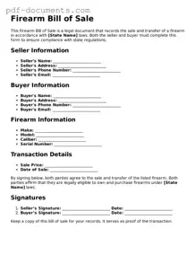 Printable Firearm Bill of Sale Form