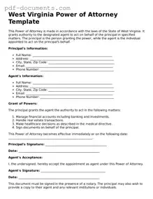 Legal Power of Attorney Template for the State of West Virginia