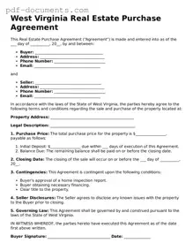 Legal Real Estate Purchase Agreement Template for the State of West Virginia