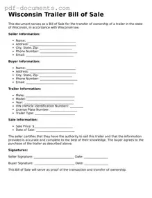 Legal Trailer Bill of Sale Template for the State of Wisconsin