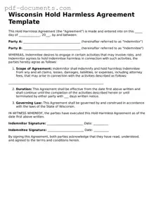 Legal Hold Harmless Agreement Template for the State of Wisconsin