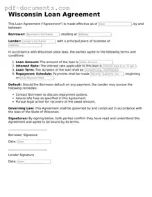 Legal Loan Agreement Template for the State of Wisconsin