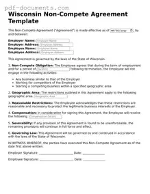 Legal Non-compete Agreement Template for the State of Wisconsin
