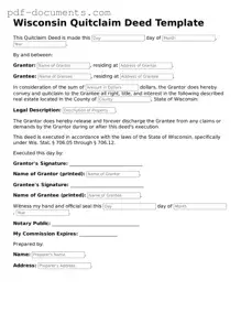 Legal Quitclaim Deed Template for the State of Wisconsin