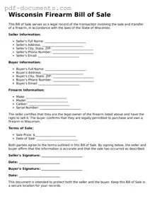 Legal Firearm Bill of Sale Template for the State of Wisconsin