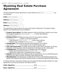Legal Real Estate Purchase Agreement Template for the State of Wyoming
