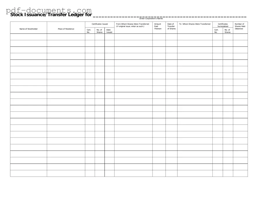 Download Stock Transfer Ledger Form