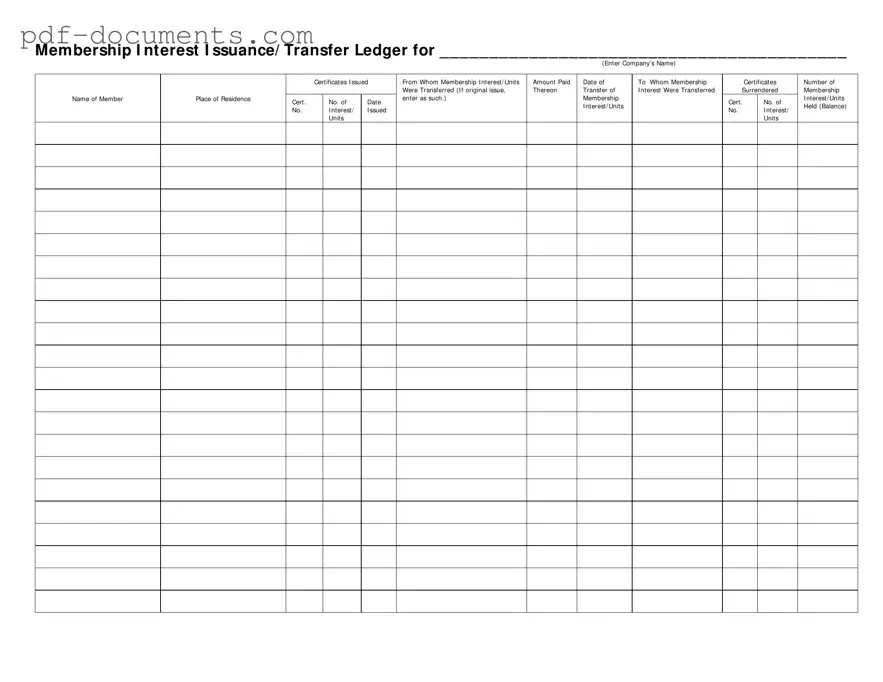 Download Membership Ledger Form