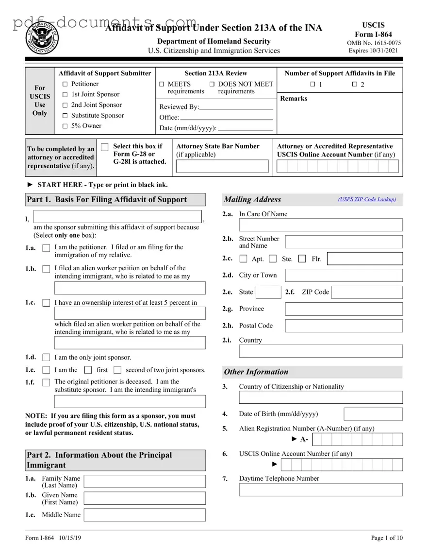 Download USCIS I-864 Form