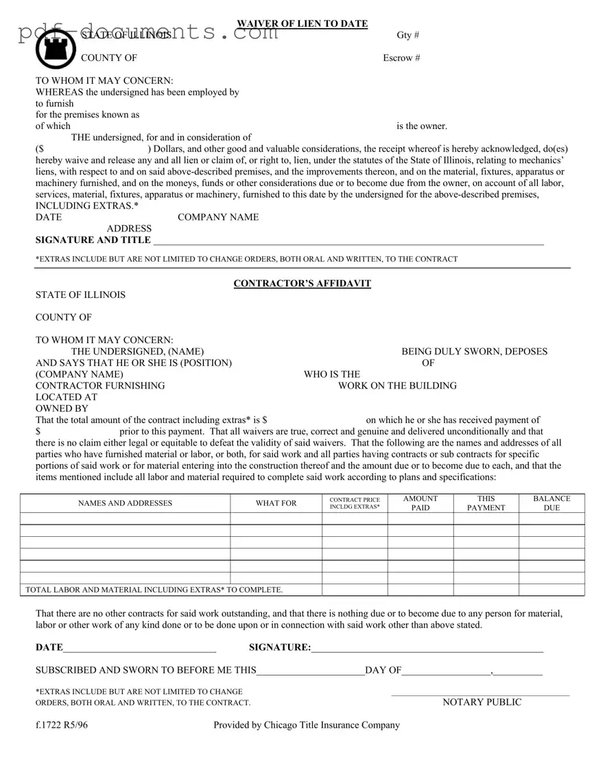 Download Chicago Title Waiver Format Form