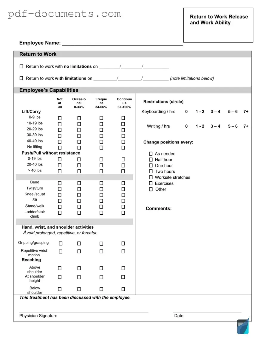 Download Work Release Form
