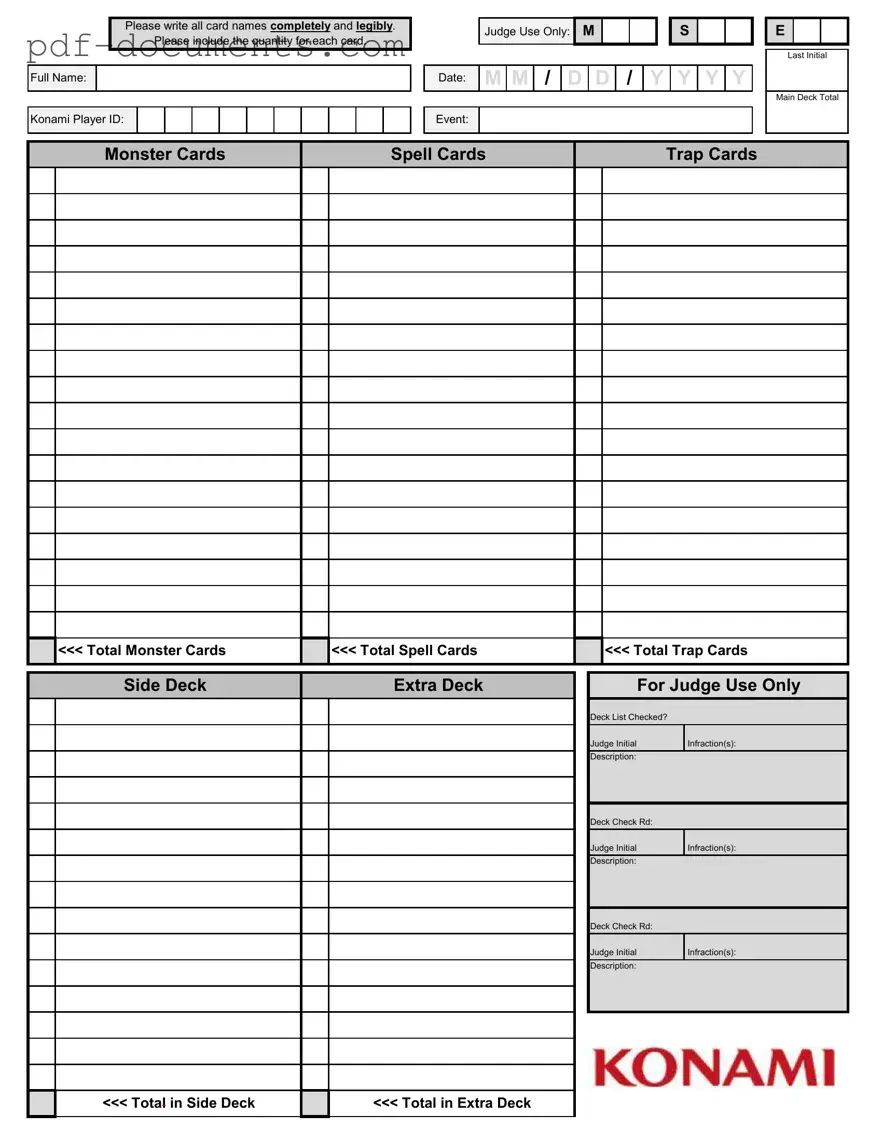 Download Konami Decklist Form